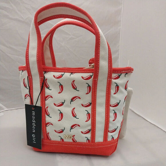 Madden Girl Chili Pepper Mini Tote Crossbody Bag with Charms and Keychain NWT - Picture 4 of 7